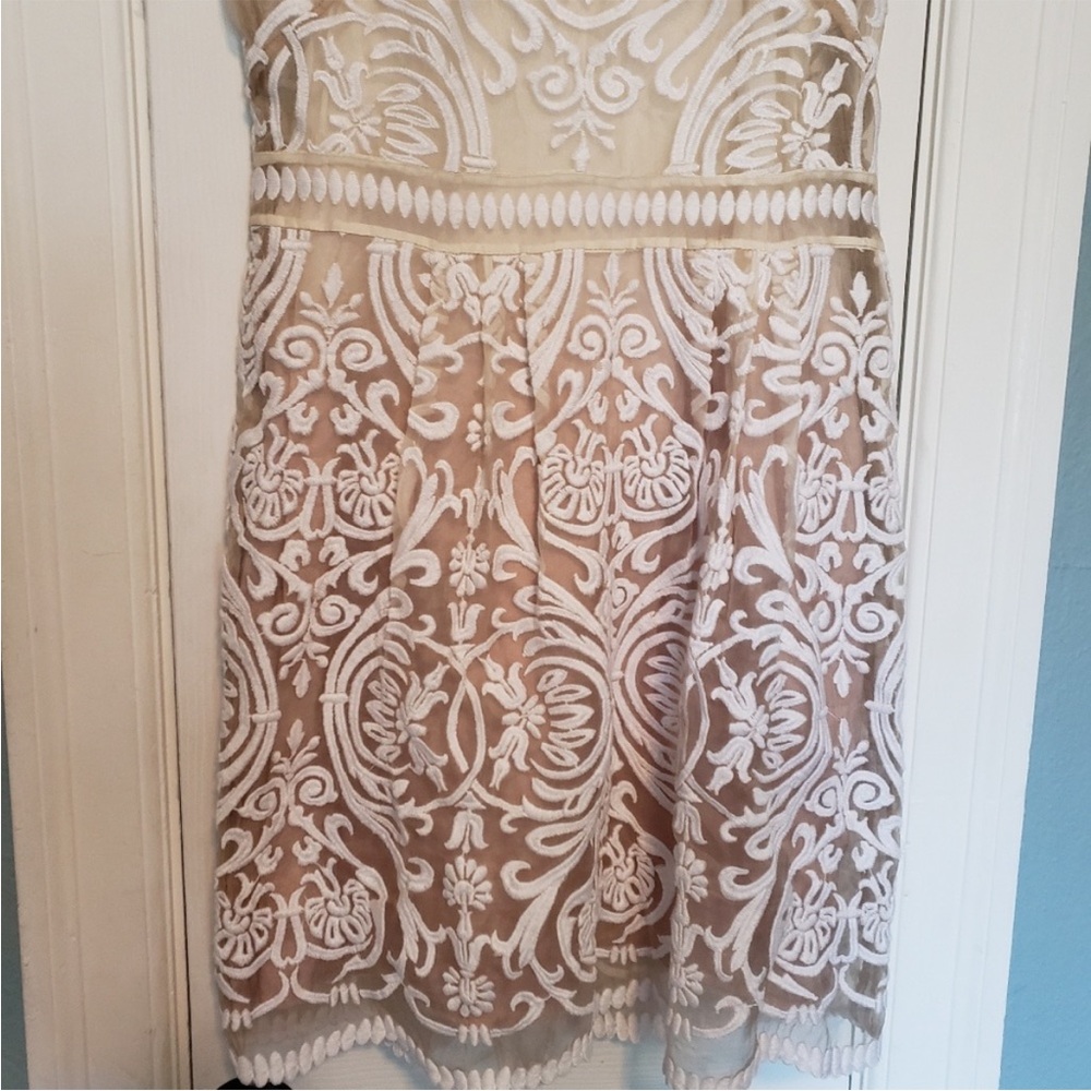 Elegant Cream Lace Dress - Picture 10 of 10